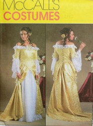 4414 RENAISSANCE LINED BK LACED FLOOR GOWN, TRAIN PATTERN 14-20